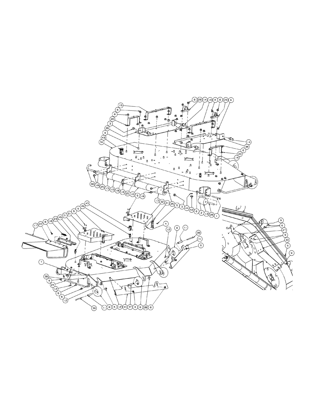 Fabricated Cutter Deck (2008 And Before) Diagram and Parts List for M60-KH 53AH8CT6050-30HP-OHV Cub Cadet Lawn Tractor
